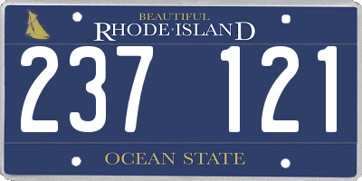 RI license plate 237121