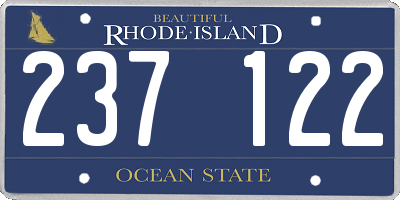 RI license plate 237122