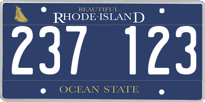 RI license plate 237123