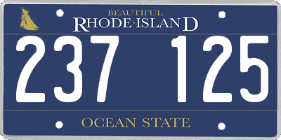 RI license plate 237125