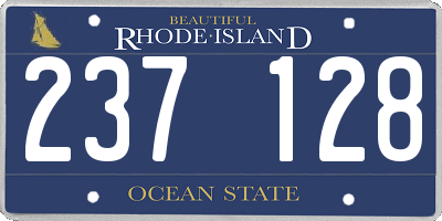 RI license plate 237128