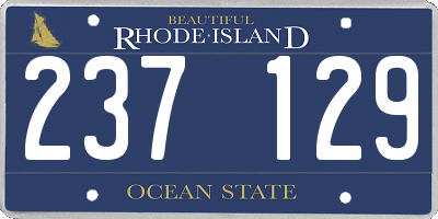 RI license plate 237129