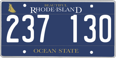 RI license plate 237130