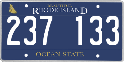 RI license plate 237133