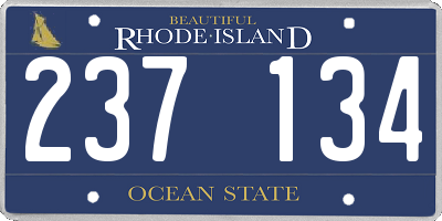 RI license plate 237134