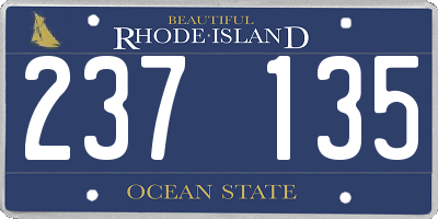 RI license plate 237135