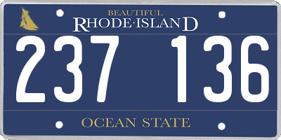 RI license plate 237136