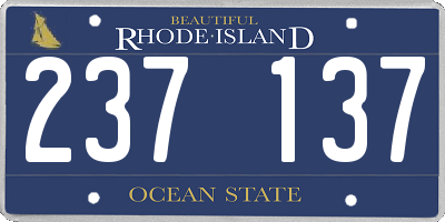 RI license plate 237137