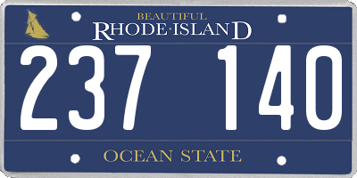 RI license plate 237140