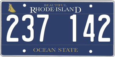 RI license plate 237142