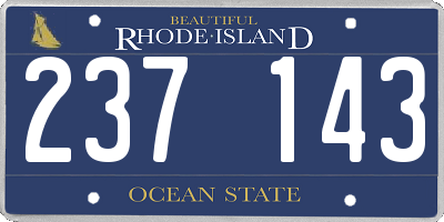 RI license plate 237143