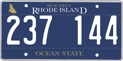 RI license plate 237144