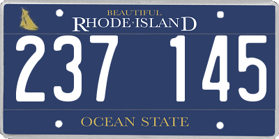 RI license plate 237145