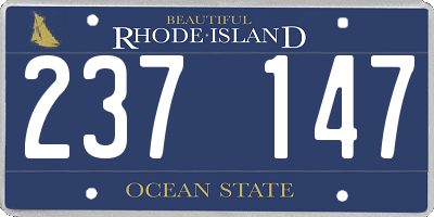 RI license plate 237147