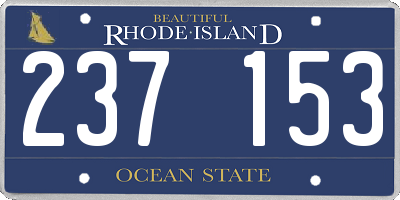 RI license plate 237153