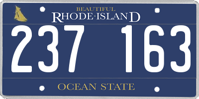 RI license plate 237163