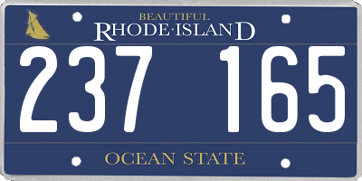 RI license plate 237165