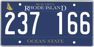 RI license plate 237166