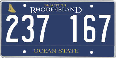 RI license plate 237167