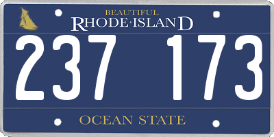 RI license plate 237173