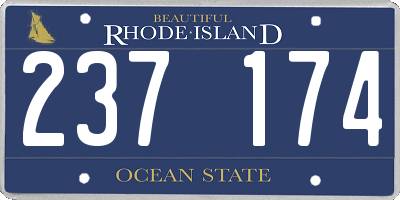 RI license plate 237174