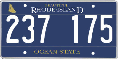RI license plate 237175