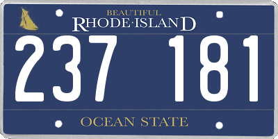 RI license plate 237181