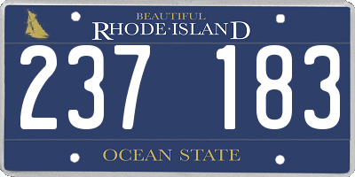 RI license plate 237183