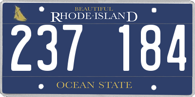 RI license plate 237184