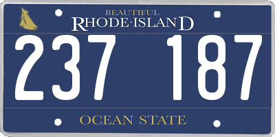 RI license plate 237187