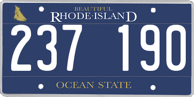 RI license plate 237190