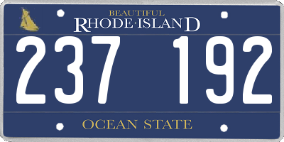 RI license plate 237192