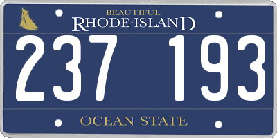 RI license plate 237193