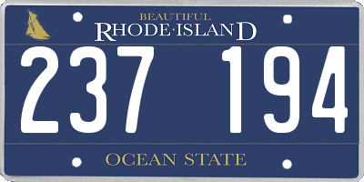 RI license plate 237194