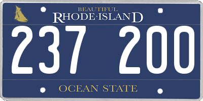 RI license plate 237200
