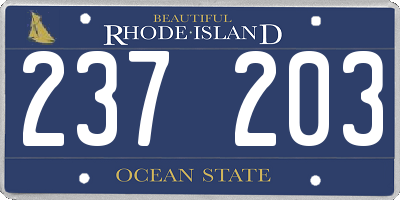 RI license plate 237203