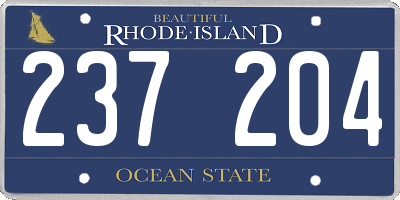 RI license plate 237204