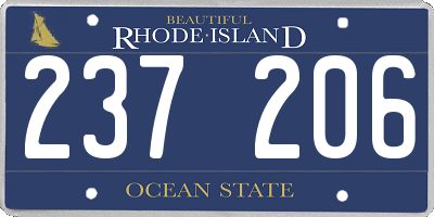 RI license plate 237206