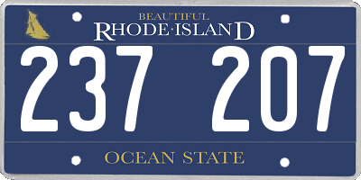 RI license plate 237207
