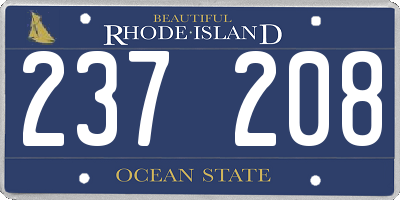 RI license plate 237208