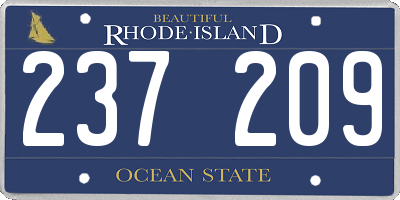 RI license plate 237209