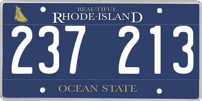 RI license plate 237213