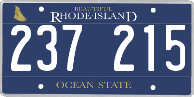 RI license plate 237215