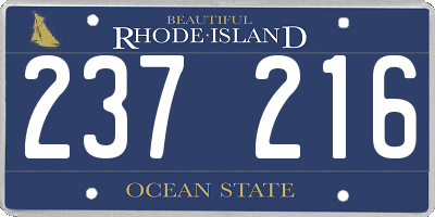 RI license plate 237216