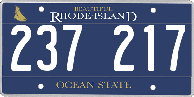 RI license plate 237217