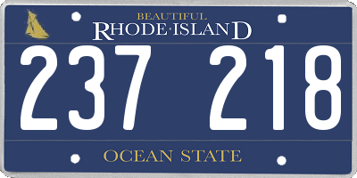 RI license plate 237218