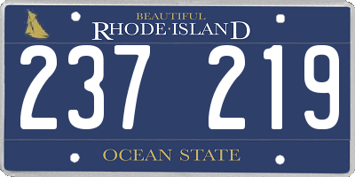 RI license plate 237219