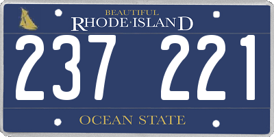 RI license plate 237221