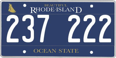 RI license plate 237222