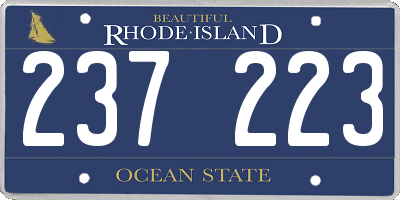 RI license plate 237223